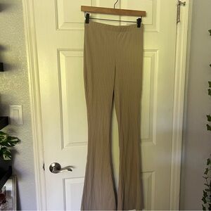Forever21 Tan ribbed flare yoga pants